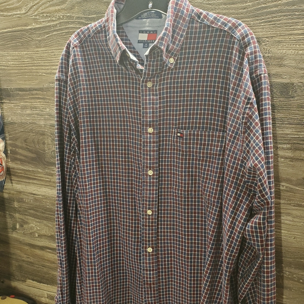Tommy‎ Hilfiger Flannel Shirt Men's Medium Longsleeve